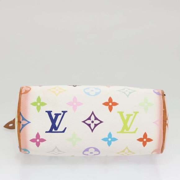 LOUIS VUITTON Monogram Multicolor Mini Speedy Hand Bag White M92645 Auth 101826V - Picture 7 of 16